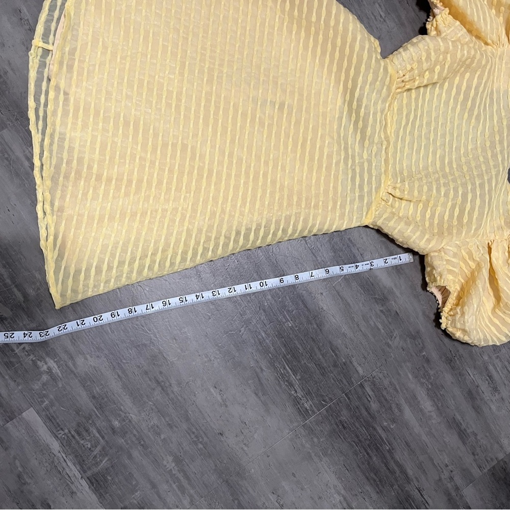 Sister Jane Yellow Puff Sleeve Mini Dress Size Small - Picture 8 of 12